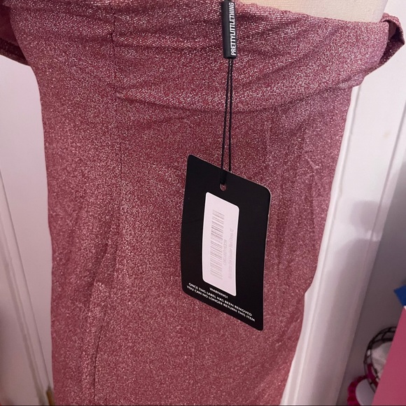 Rose Glitter One Shoulder Maxi Dress - Picture 4 of 4